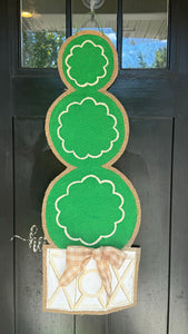 Topiary Tree Door Hanger - Large Cream