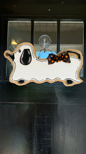 Ghost Halloween Doxie Door Candy - Black