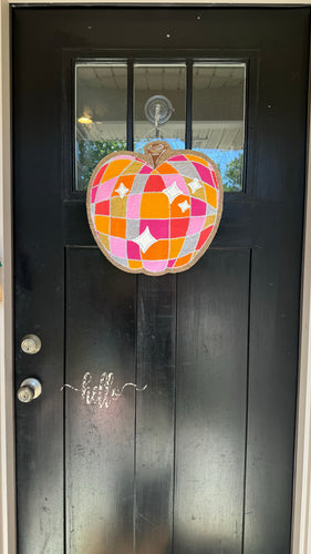 Disco Pumpkin Door Hanger