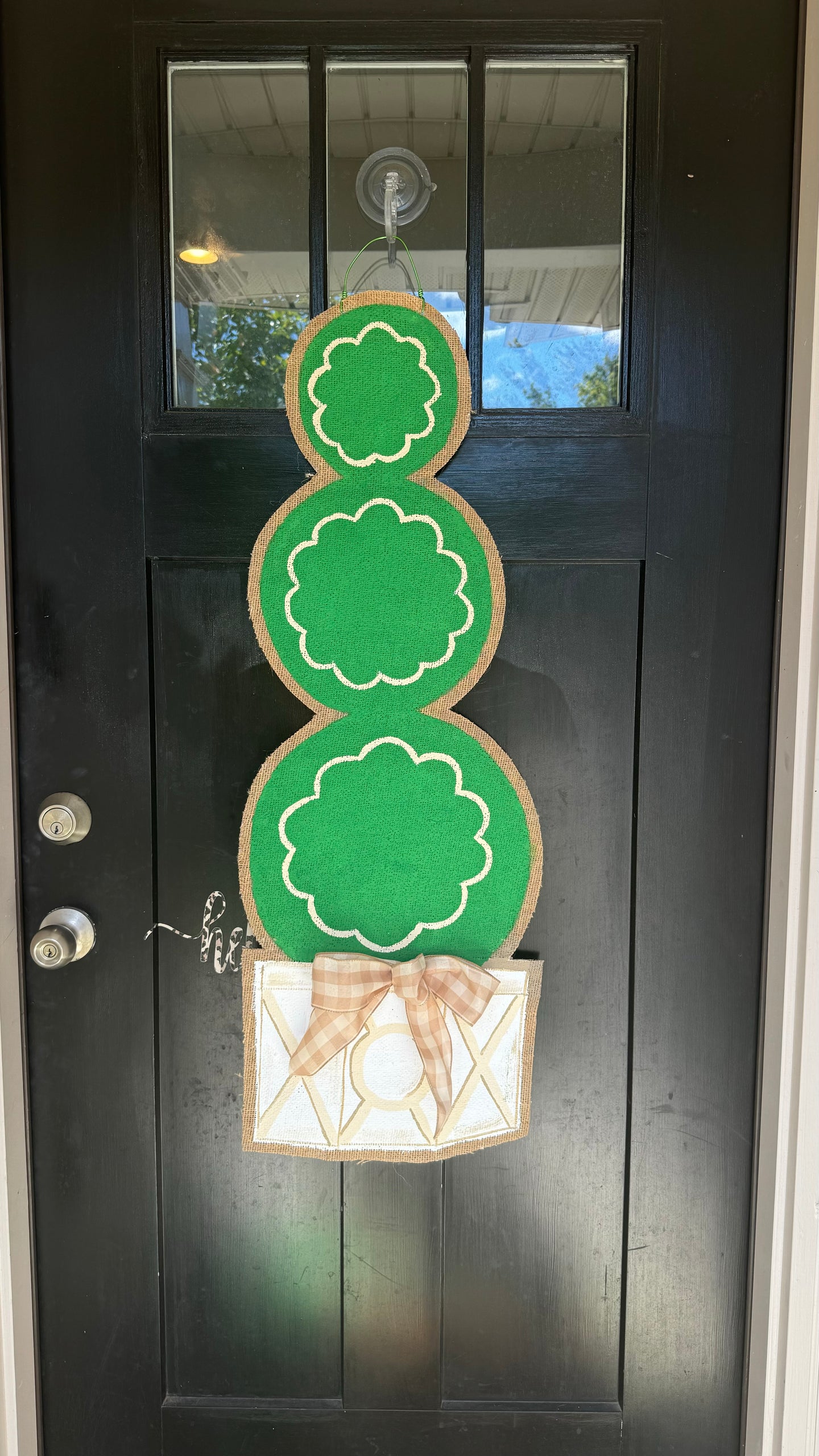 Topiary Tree Door Hanger - Large Cream