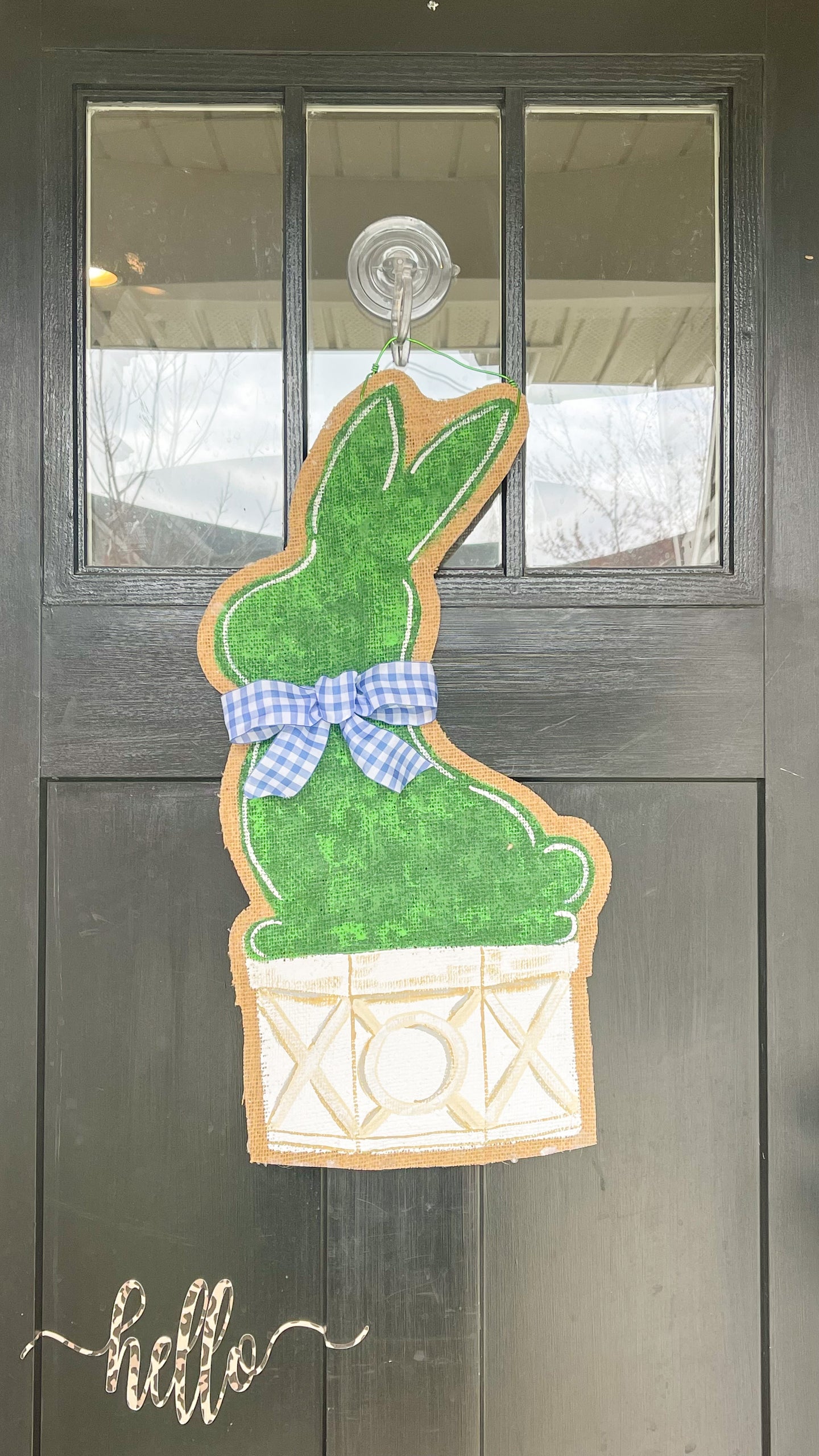 Bunny Topiary Door Hanger